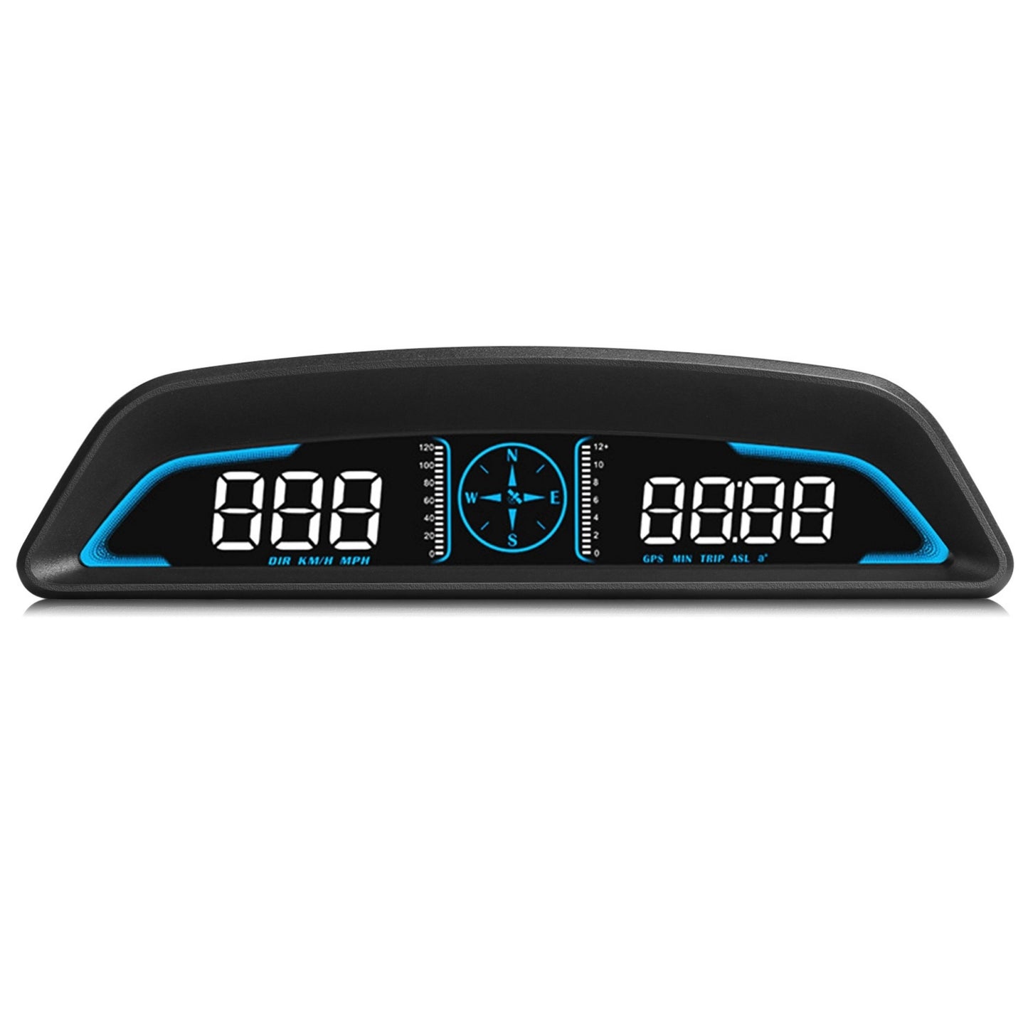 HUD Car GPS Speedometer Odometer w/Acceleration, Compass, Altitude, Driving Distance. Over Speed Alarm. HD LED Display. - Black -