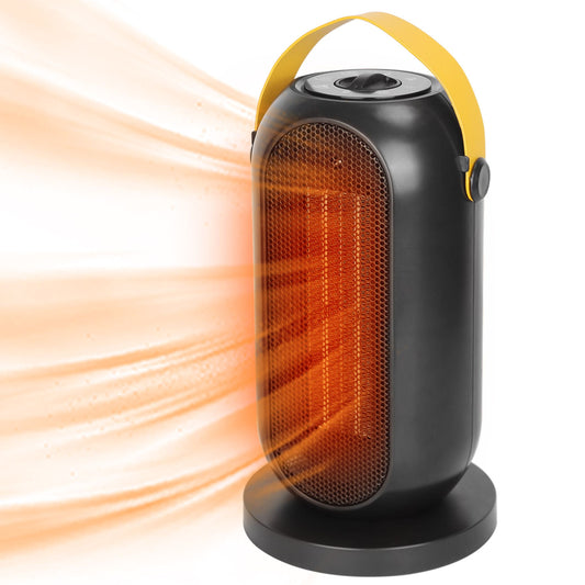 Portable Electric Fan Heater - 1200W, PTC Ceramic, Oscillation, Overheating Protection, 3S Heating, 322 Sq FT Coverage - Black -