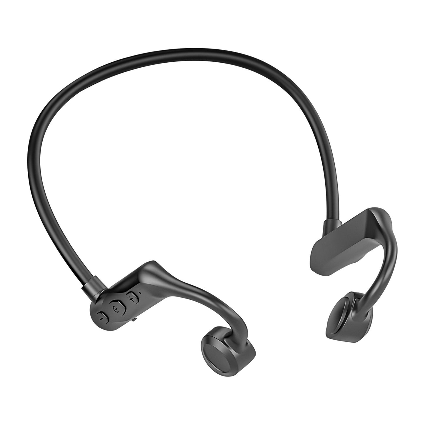 Waterproof Wireless V5.1 Bone Conduction Earphones - Open-Ear Headsets with Mic - Music Sport Earphone - 2 Packs - Black -