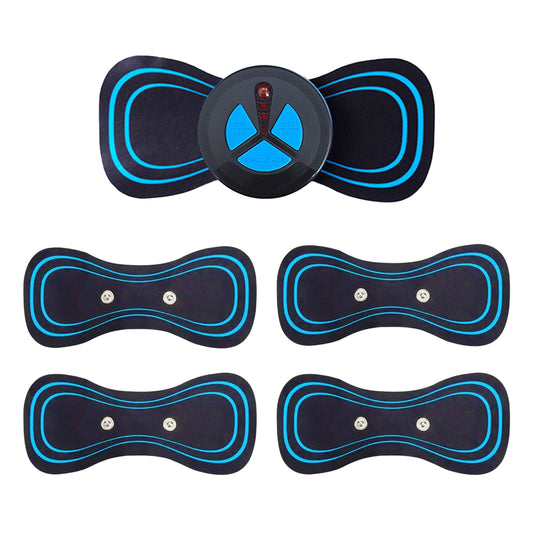 Portable Neck Massager Pads - 5 Pack, Reusable & Long-lasting - Black -