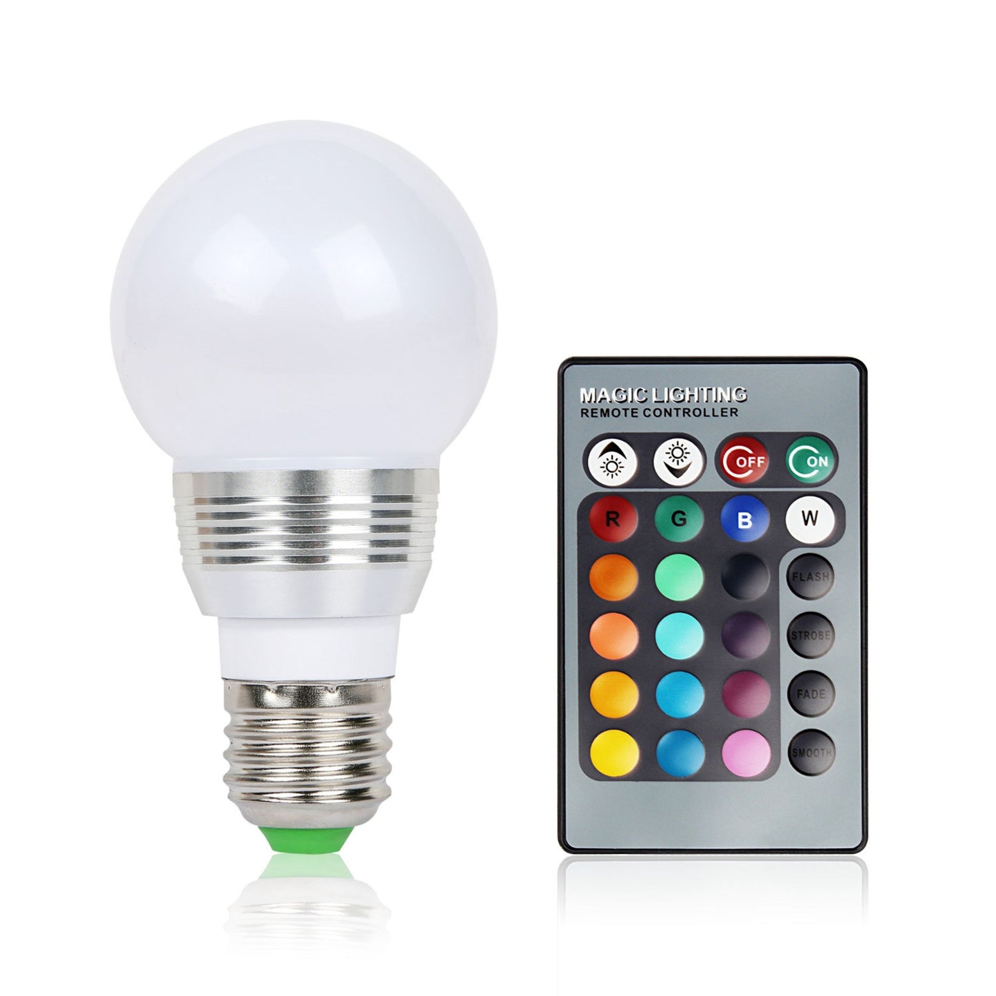 16 Color LED Bulbs - E27 3W RGB Dimmable Mood Lamp with Remote Control - Multi -