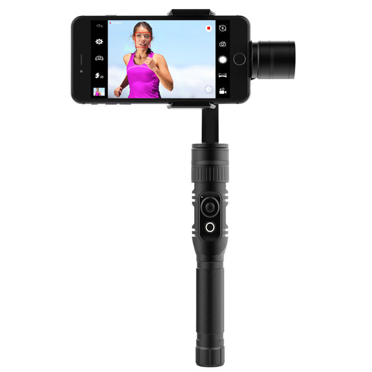 3-Axis Handheld Gimbal Stabilizer for Smartphones - Up to 6" Screen Size - Black -