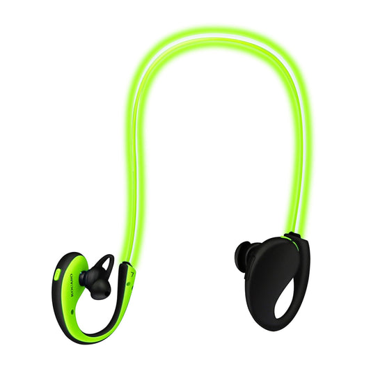 Wireless Neckband Earphones V4.1 HD Stereo Sweat-proof Headphones with LED Light Mic - 8Hrs Work, Running - 1 Pack - Green -