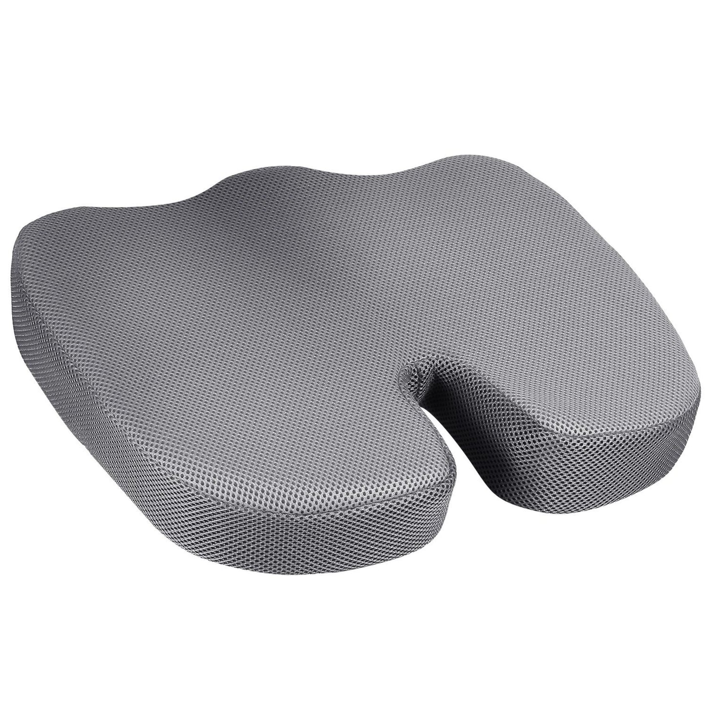 Orthopedic Memory Foam Seat Cushion for Office Car Seat - Tailbone & Hip Support - Gray -