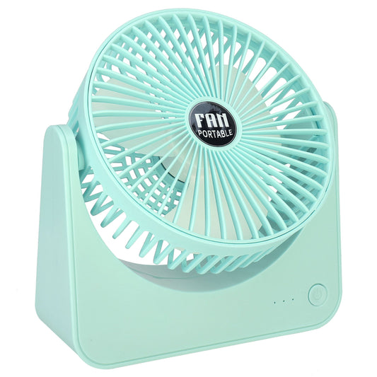 USB Powered 6.5in Desk Fan - 3 Speeds, Tilt, Quiet - Ideal for Bedroom & Office - Light Green -