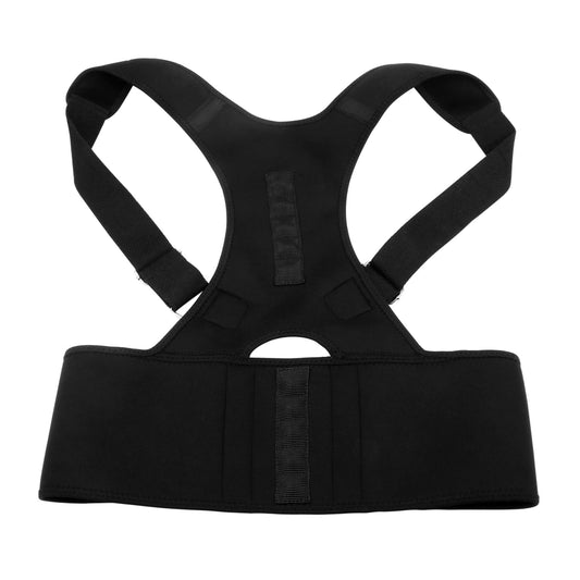 Unisex Magnetic Posture Corrector Support Belt - Adjustable Upper Back Braces for Pain Relief - Clavicle Shoulder Brace Thera - Black - Medium