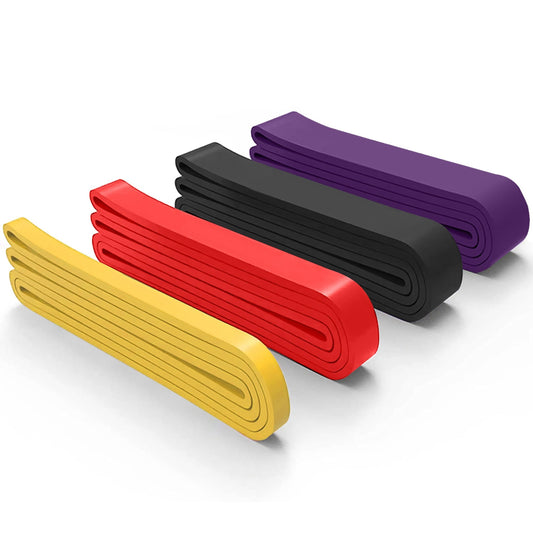 4-Pack Resistance Loop Bands: Pull Up Assistance, Stretch Mobility for Gym, Yoga, Power Lifting - 4 Colors - Multi -