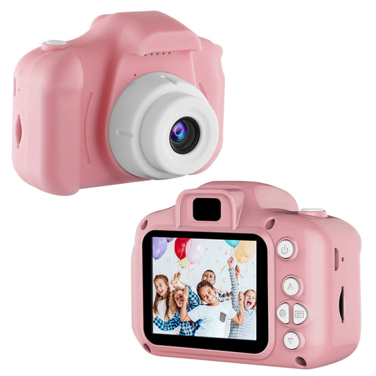 Kids Camera, 2.0” Screen, 12MP, 1080P FHD Video, 4X Digital Zoom, Games, 32GB Card, Shockproof Camcorder, Ages 3-10 - Pink -