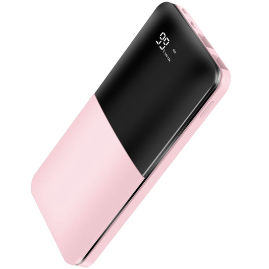 20,000mAh Power Bank w/ Digital Display, Dual USB Ports - Pink -