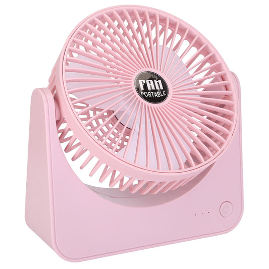 USB Powered 6.5in Desk Fan - 3 Speeds, Tilt, Quiet - Ideal for Bedroom & Office - Pink -