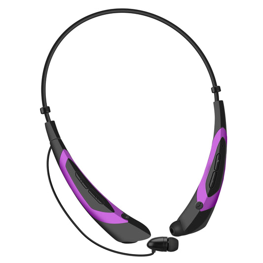 Wireless Neckband Headphones V5.0 Sweat-proof Sport Headsets Earbuds In-Ear Magnetic Neckbands Stereo Earphone w/Mic - Purple -