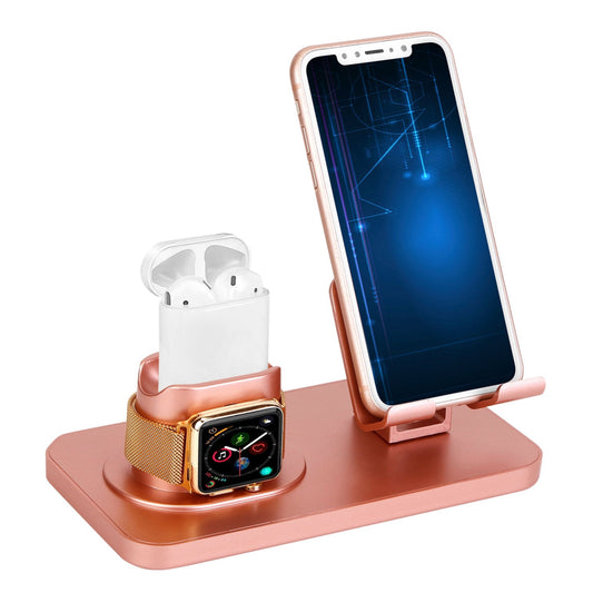 3-in-1 Charging Dock for Apple Watch, iPhone & AirPods - Rose Gold -