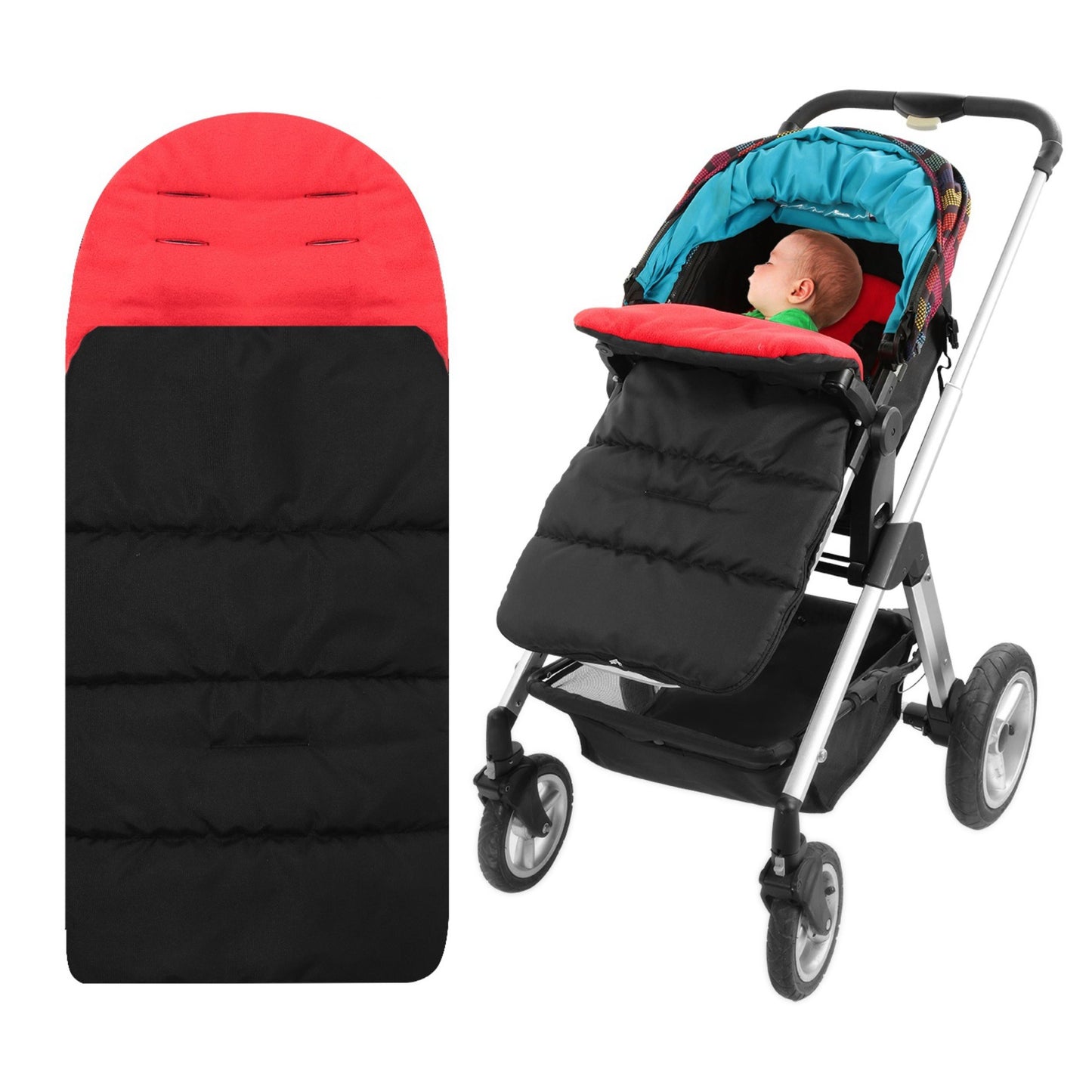 Baby Stroller Sleeping Bag Newborn Swaddle Wrap Toddle Winter Warm Footmuff Blanket for Pushchairs Buggy Pram - Red -