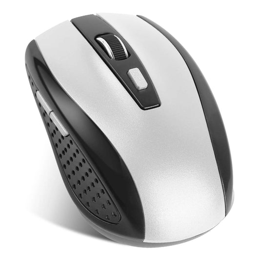 2.4G Wireless Gaming Mouse, 3 Adjustable DPI, 6 Buttons, for PC Laptop Macbook. Includes Receiver. - Silver -