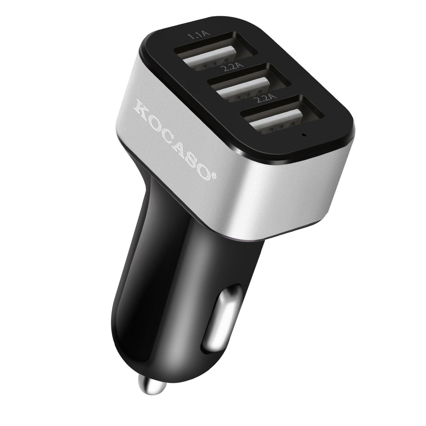 Triple USB Car Charger - 30W, 5.5A - iPhone XS/XS Max/8 Plus, Galaxy S7/S6 - Compact - Silver -