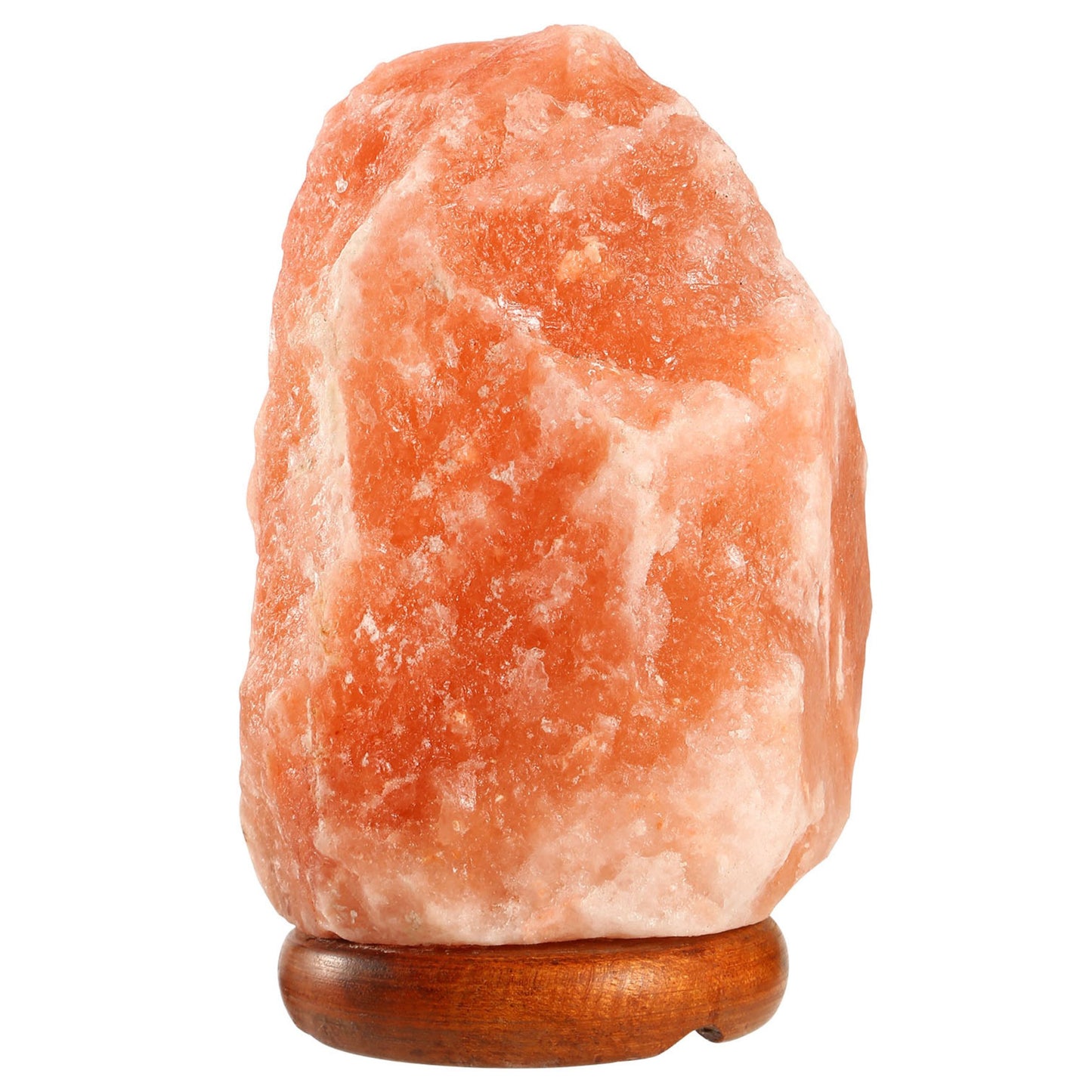 Dimmable Crystal Rock Salt Lamp - Hand Carved Table Lamp with Wood Base - Multi -