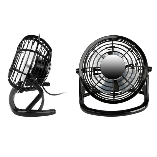 USB Fan - 360° Rotation, Quiet Cooling, Laptop Cooler, Air Circulator - Black -