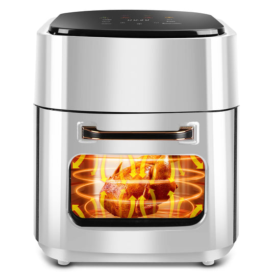 NewHome 15.8QT Air Fryer 1400W Oilless Cooker Touch Screen Customized Temp Time Visible Window - White -