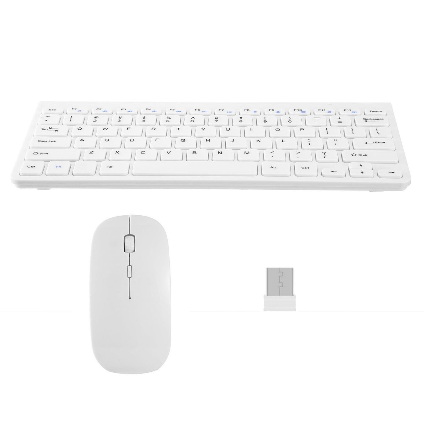 2.4GHz Wireless Keyboard Mouse Combos with USB Receiver - Notebook Laptop Mac PC TV - Office Supplies - White -