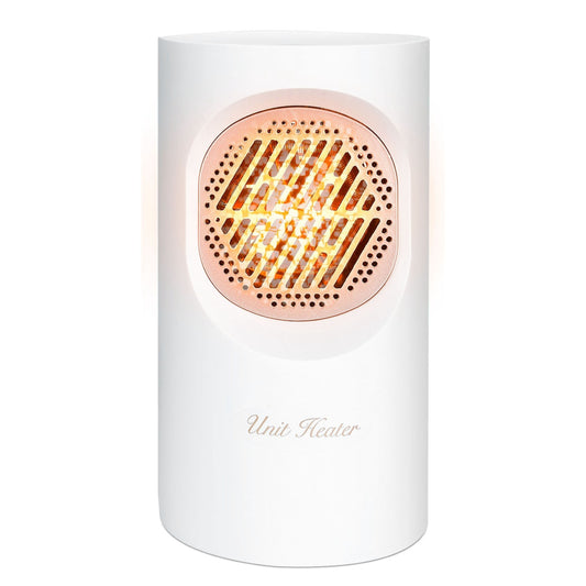 Portable Electric Heater - 300W Mini Heating Unit for Office, Dormitory - Floor/Desktop Air Fan Heater - White -