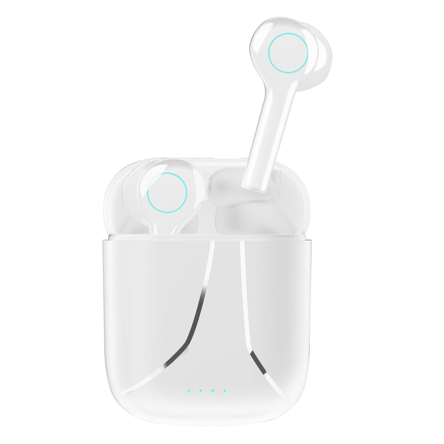 Waterproof Wireless 5.0 TWS Earbuds - 30Hrs Playtime - Magnetic Charging Case - Mic - Sport Running - White -