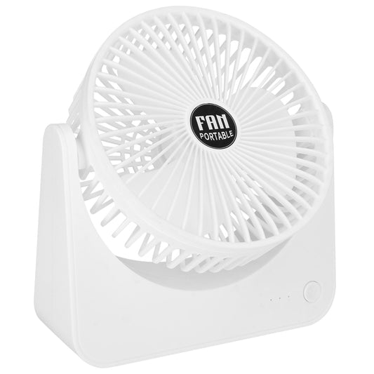 USB Powered 6.5in Desk Fan - 3 Speeds, Tilt, Quiet - Ideal for Bedroom & Office - White -