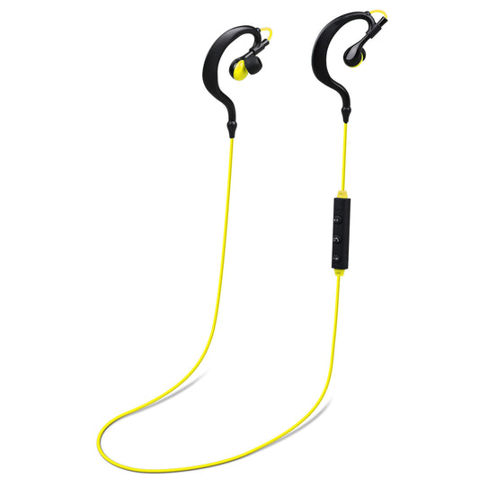 Wireless Sport In-Ear Headphones V4.1 - Sweat-proof Neckband Earbuds, Deep Bass, Mic - Running, Hiking, Travel - Yellow -