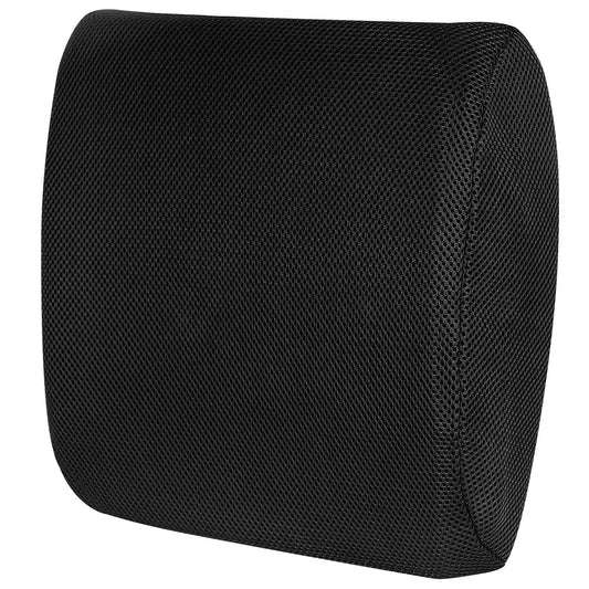 Lumbar Support Pillow Memory Foam Back Cushion with 3D Mesh Cover for Car Office Chair - Black -