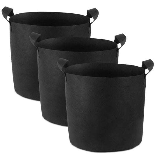 3 Pack Plant Grow Bags Potato Vegetable Planter Bags Breathable Planting Fabric Pots 7Gallons - Black -