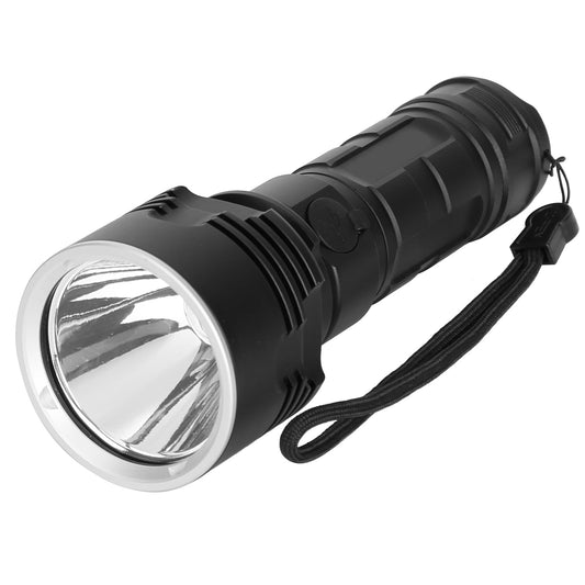 Tactical Military LED Flashlight Torch 50000LM USB Rechargeable Handheld Flashlight Torch w/ 3 Lighting Modes Strong Light Weak Light Strobe Mode - Black -