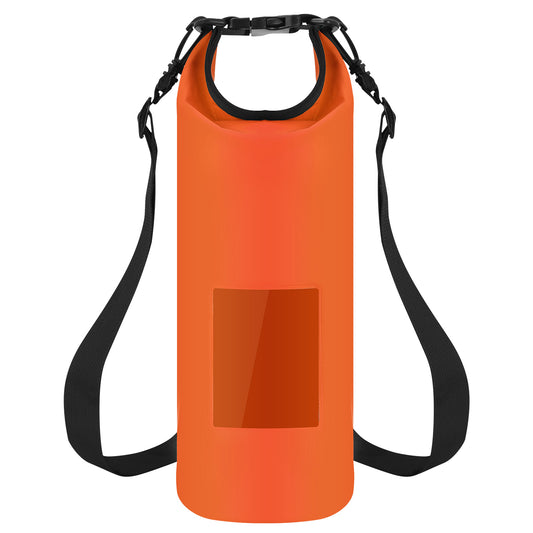 Floating Waterproof Dry Bag Floating Dry Sacks with Observable Window 10L Roll Top Lightweight Dry Storage Bag for Kayaking Rafting Boating Swimming C - Orange - 10L