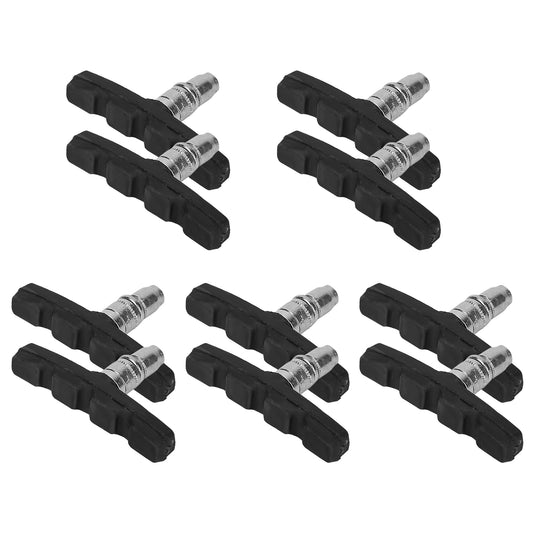 5 Pairs V Bike Brake Pads Road Mountain Bicycle V-Brake Blocks Set 70mm Non-Slip V Bicycle Stop Caliper W/ Hex Nuts and Spacers