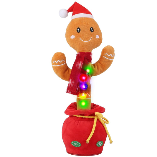 Kid Electric Dance Toy Christmas Elk Snowman Senior Penguin Plush Toy Interactive Sing Song Whirling Mimicking Recording Light up Toy - Seniors -