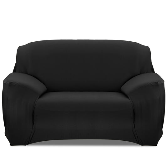 Sofa Cover Printed Stretch Sofa Furniture Cover Soft Sofa Slipcover Polyester Furniture Protector Cover - Black - 2-Seat