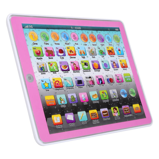 Kid Baby Toddler Tablet Toy Educational Learning Study Tablet Pad Gift for Aged 2 3 4 5 6 7 Girls Boys - Pink -