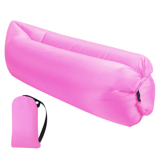 Inflatable Lounger Air Sofa Lazy Bed Sofa w/ Portable Organizing Bag Water-Resistant Anti-Leaking for Backyard Lakeside Beach Traveling Camping Picnic - Pink -