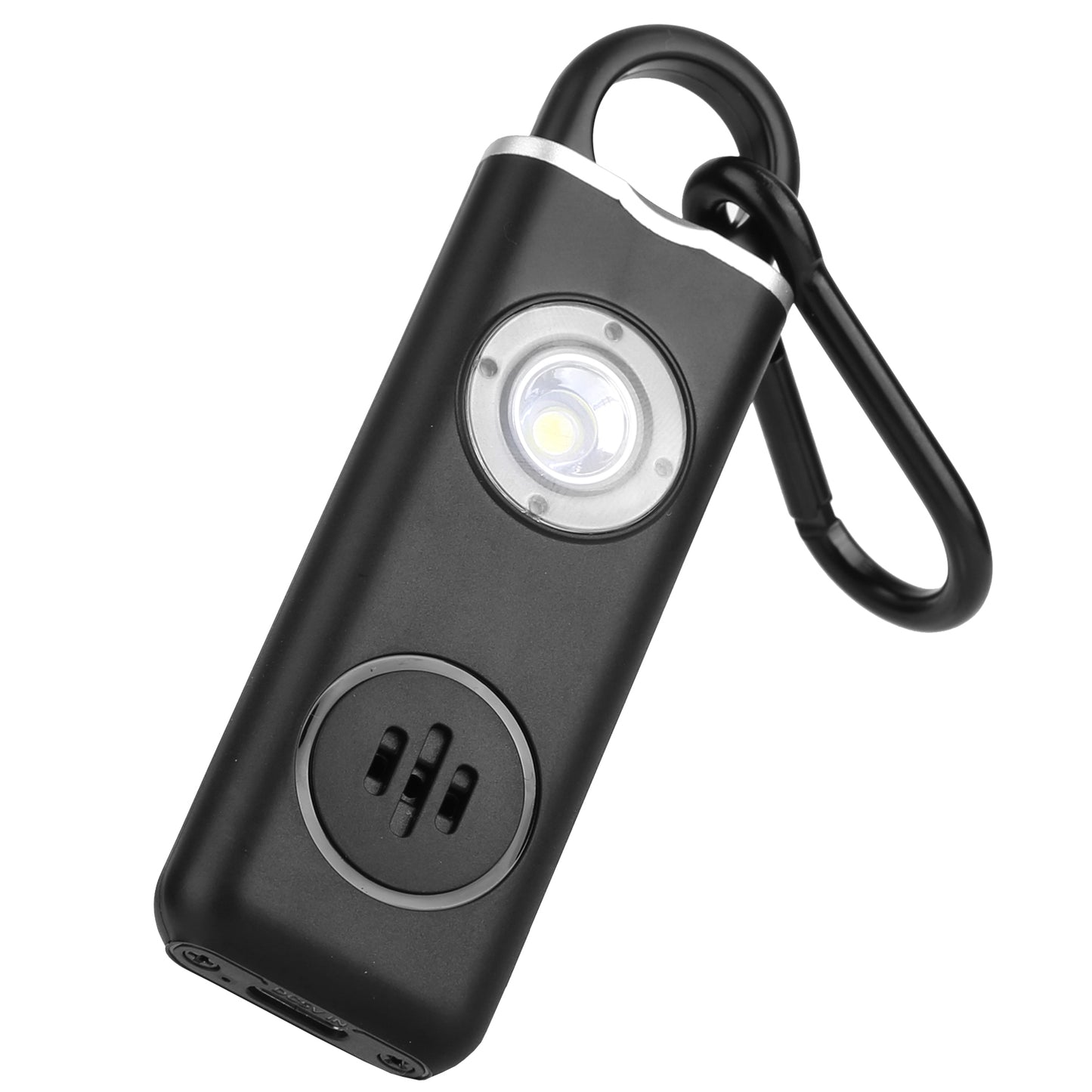 Rechargeable Personal Safety Alarm Portable 130dB Self-defense Siren with Strobe Light LED Light Carabiner Emergency Escape Tool for Women Kids Elderl - Black -