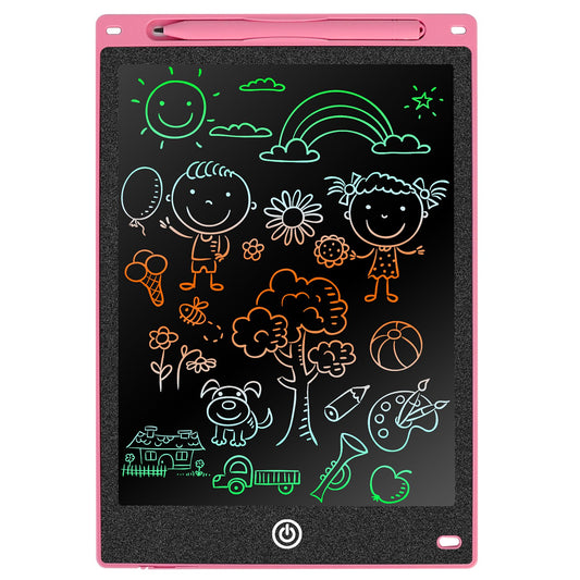 12in LCD Writing Tablet Electronic Colorful Graphic Doodle Board Kid Educational Learning Mini Drawing Pad with Lock Switch Stylus Pen For Kids 3+ Yea - Red - 12 inches