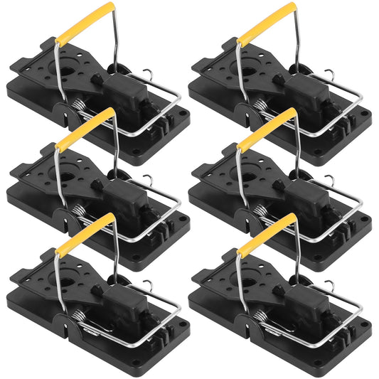 6Packs Mouse Traps Reusable Rat Rodent Killer Effective Pest Control Mouse Catcher Mice Snap Kill Trap - Black -