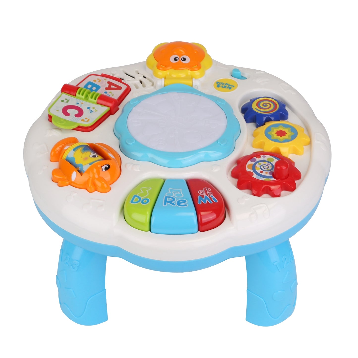 Toddler Musical Learning Table Educational Baby Toys Musical Activity Table Learning Center for 6+ Months Boys Girls Gift - Multi - Large