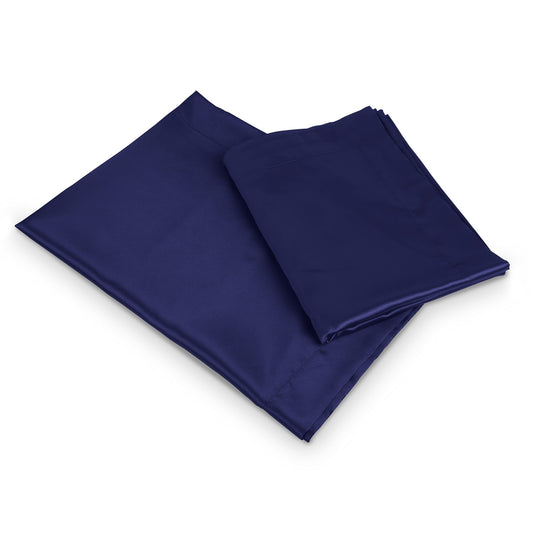 Luxury Silky Satin King Pillowcase Set - Navy -