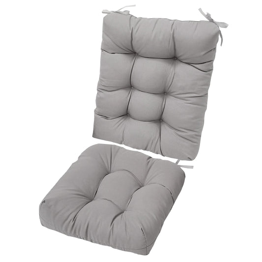 Rocking Chair Cushion 2 Pieces Back Seat Sets with Non-Slip Ties Polyester Fiber Filling 
Comfortable for Indoor Home Office Car - Gray -