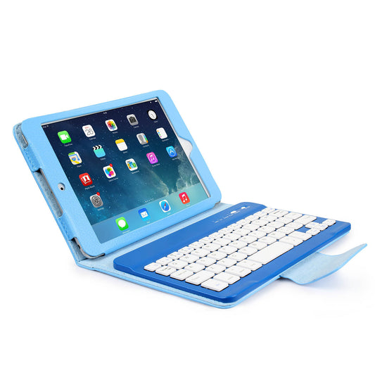 Wireless Keyboard Case for iPad Mini and Mini2 - Blue -