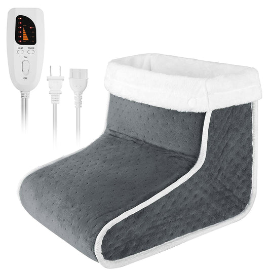 Heating Pad for Foot Electric Heated Foot Warmer Soft Leg Warmer Boots with 6 Level Heating 4 Level Timing