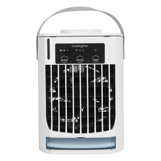 Portable Air Conditioner Fan Evaporative Humidifier 3 Speed Spray Personal Cold Mist Air Cooler Desk Table Fan Water Tank Night Light Adjustable Angel