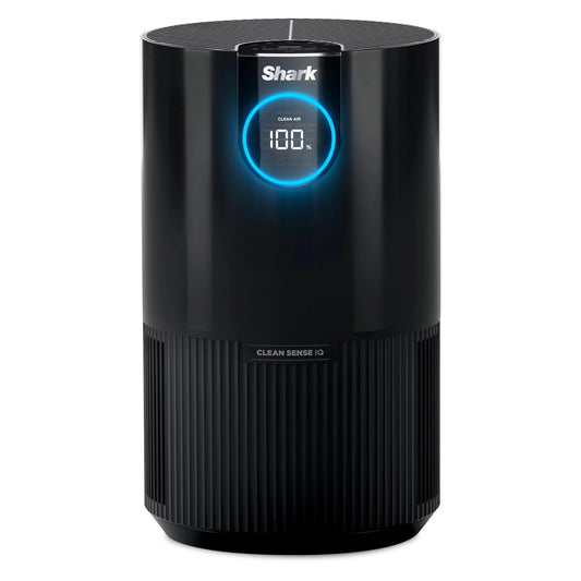 Shark HP100 Air Purifier with True HEPA Air Filter Covers Up To 500sq ft with 4 Fan Speeds Auto Modes Removes Smoke Dust Allergens Pollutants - Black -