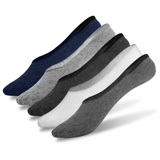 No Show Socks 5 Pairs Breathable Boat Socks Non-slip Low Cut Invisible Socks - Multi -