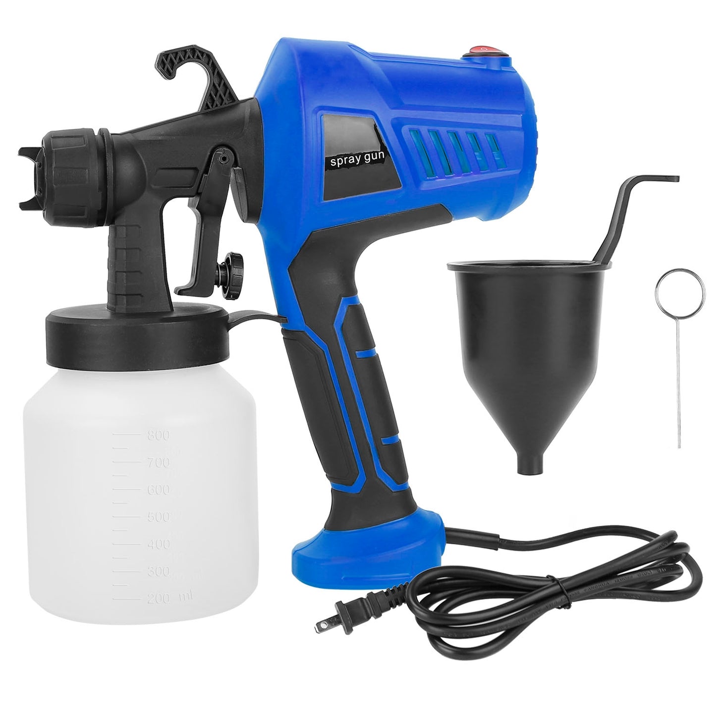 700W Electric Paint Sprayer Handheld HVLP Spray Painter Painting Spray Gun For Fences Brick Walls w/ 3 Spray Patterns 800ML Detachable Cup - Blue -