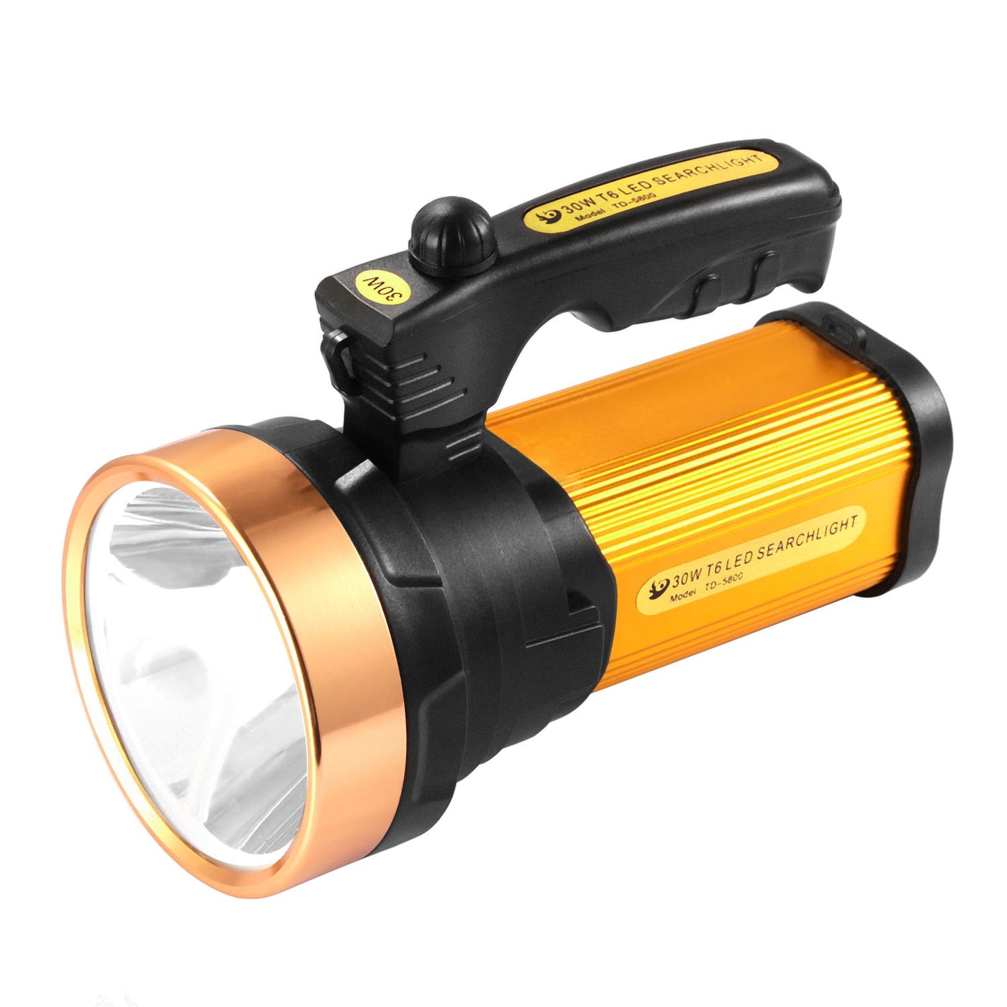 100000lm LED Searchlight IPX6 Camping Flashlights Torch Light Rechargeable Emergency - Yellow -