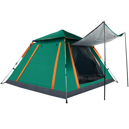 4-5 Person Camping Tent Outdoor Foldable Waterproof Tent with 2 Mosquito Nets Windows Carrying Bag for Hiking Climbing Adventure Fishing - Green -